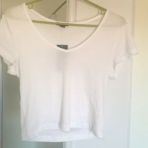 Basic Wild Fable White Crop V-neck